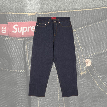 Jeans larghi Supreme in filo di rame nero