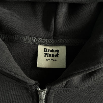 „Broken Planet“-Kapuzenpullover mit Doppelreißverschluss 