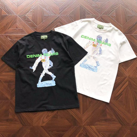 Maglietta con lacrime di denim 