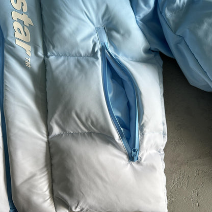 Trapstar Decoded 2.0 Pufferjacke mit Kapuze Himmelblau 