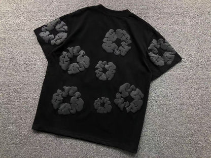 Completo corto con strappi in denim