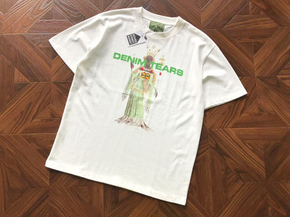 Maglietta con lacrime di denim 