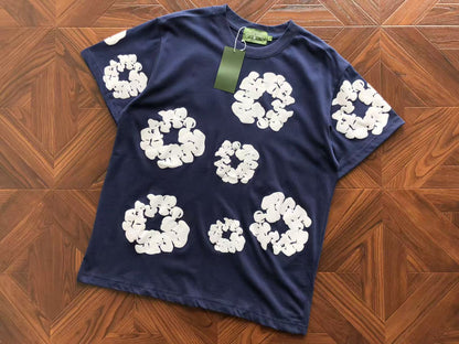 Maglietta con lacrime di denim 