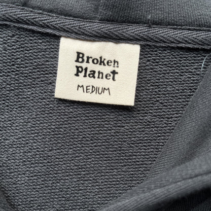 Broken Planet Planet Kapuzenjacke mit Reißverschluss, Grau 