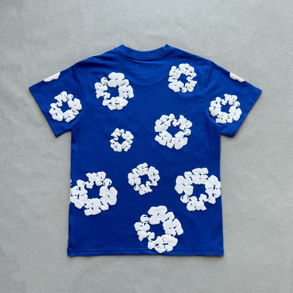 Maglietta con lacrime di denim 