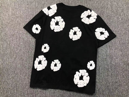 Completo corto con strappi in denim