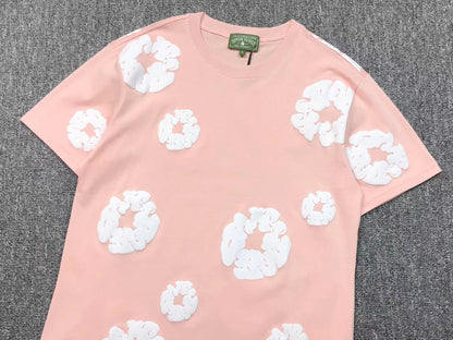 Completo corto con strappi in denim