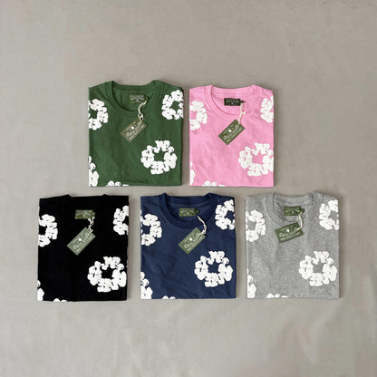 Maglietta con lacrime di denim 