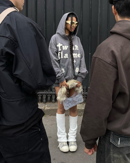 Broken Planet – Twin Flames – Kapuzenpullover mit Reißverschluss 