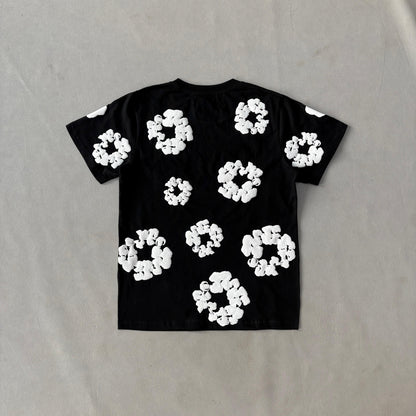 Maglietta con lacrime di denim 