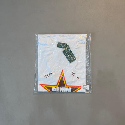 Maglietta con lacrime di denim 