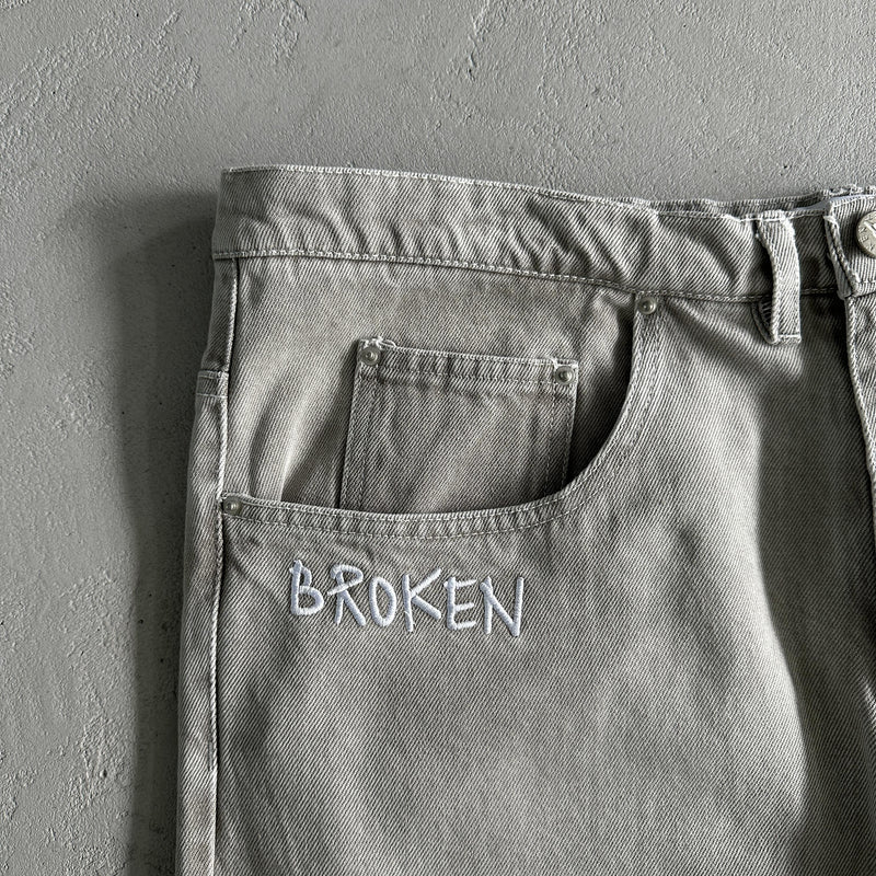 Broken Planet White Star Pants