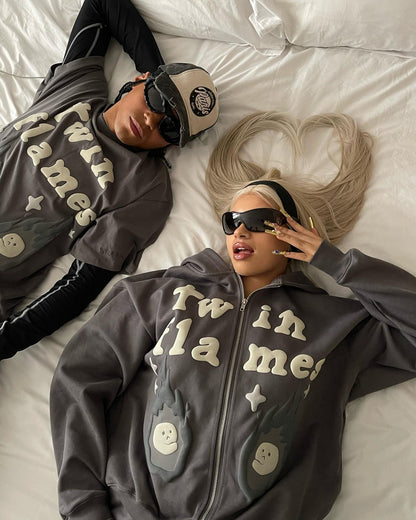 Broken Planet – Twin Flames – Kapuzenpullover mit Reißverschluss 