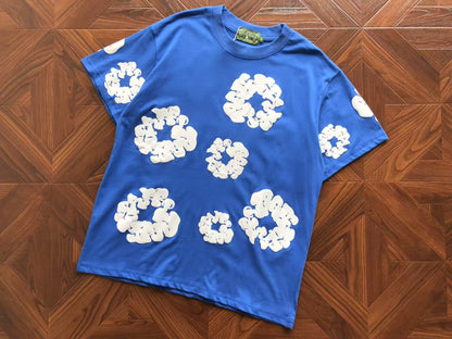 Maglietta con lacrime di denim 