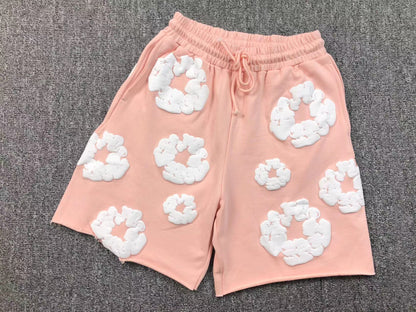 Completo corto con strappi in denim