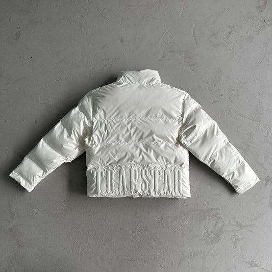 Trapstar Irongate Pufferjacke mit Prägung in Creme 