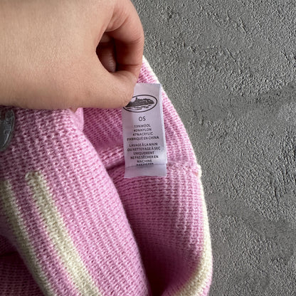 Corteiz Strickmütze mit Streifen - Pink