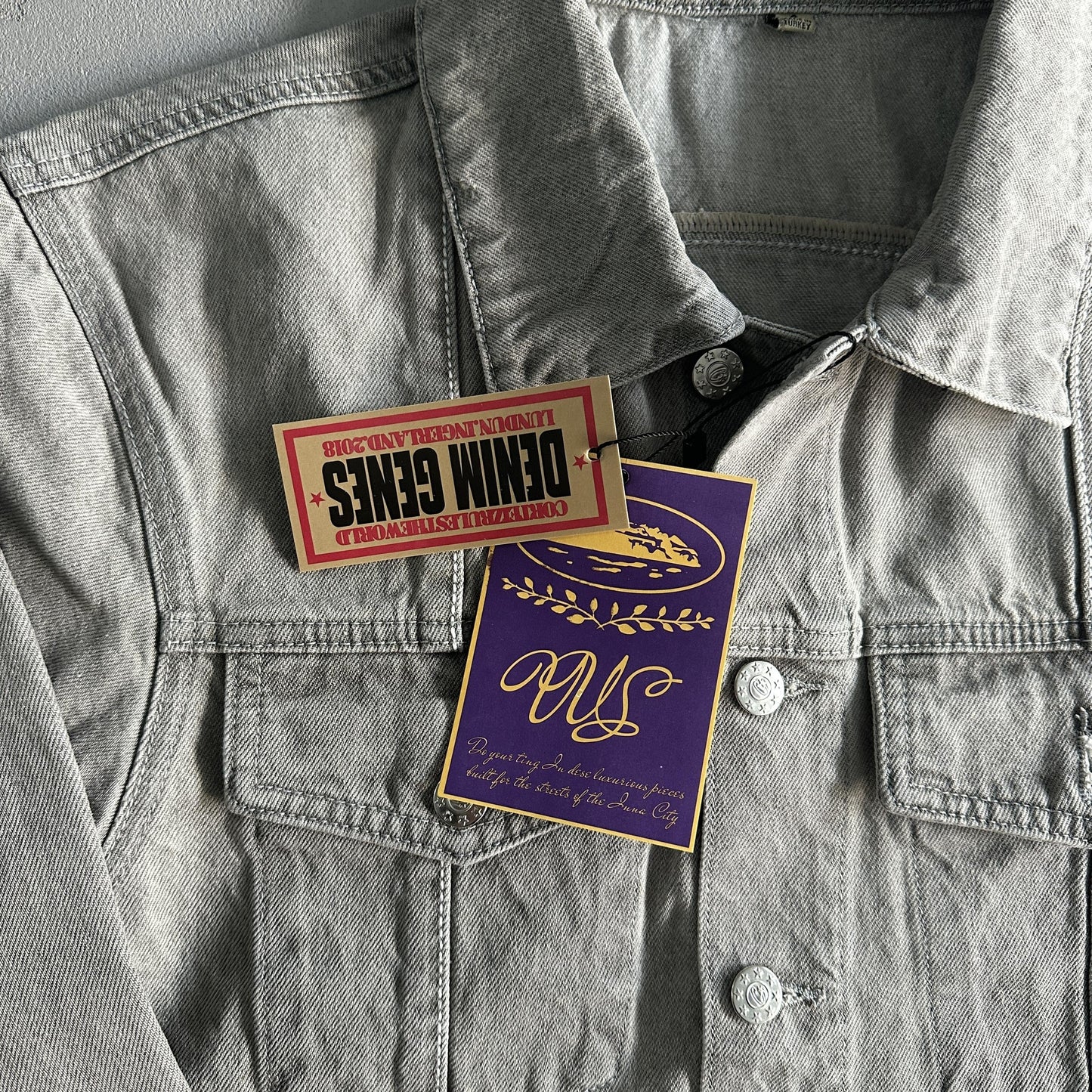 Giacca in denim Corteiz grigia