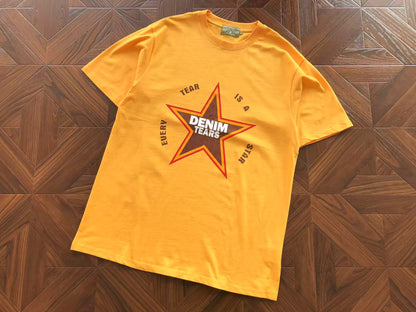 Maglietta con lacrime di denim 