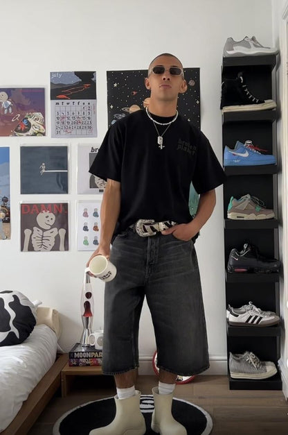 Maglietta corta con lettera base Broken Planet 