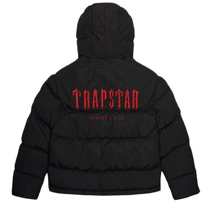 Trapstar Decoded Pufferjacke mit Kapuze 2.0 Schwarz / Infrarot 