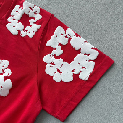 Maglietta con lacrime di denim 