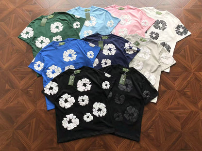 Maglietta con lacrime di denim 