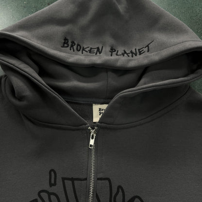 Broken Planet Planet Kapuzenpullover mit Reißverschluss 
