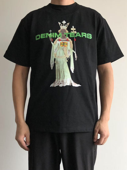 Maglietta con lacrime di denim 