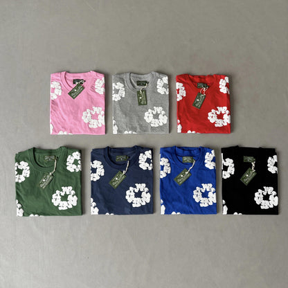 Maglietta con lacrime di denim 