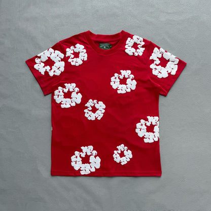 Maglietta con lacrime di denim 