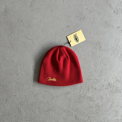 Cappello antifreddo ricamato lateralmente - Rosso