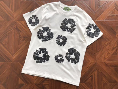 Maglietta con lacrime di denim 