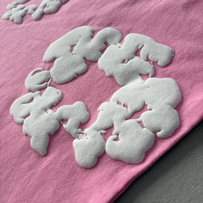 Maglietta con lacrime di denim 