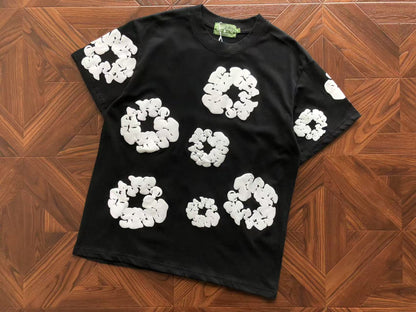 Maglietta con lacrime di denim 