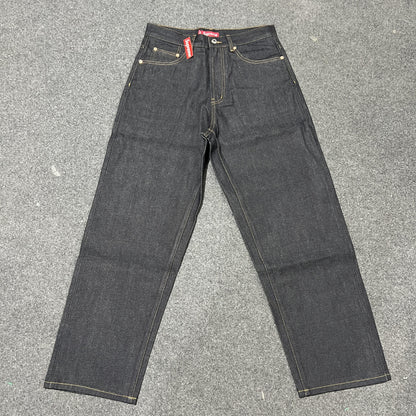Jeans larghi Supreme in filo di rame nero